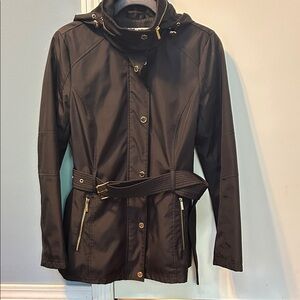 MICHAEL Michael Kors Black Utility Jacket with Gold Accents